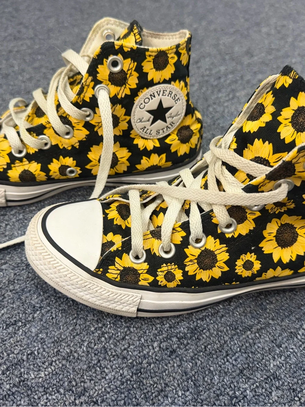 Converse Kids High-Top Sunflower Canvas Sneakers - Yellow/Black